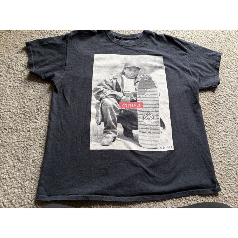 Asphalt Mike Milin Eazy E Skateboard Tshirt Mens XL Black Short Sleeve Hip Hop